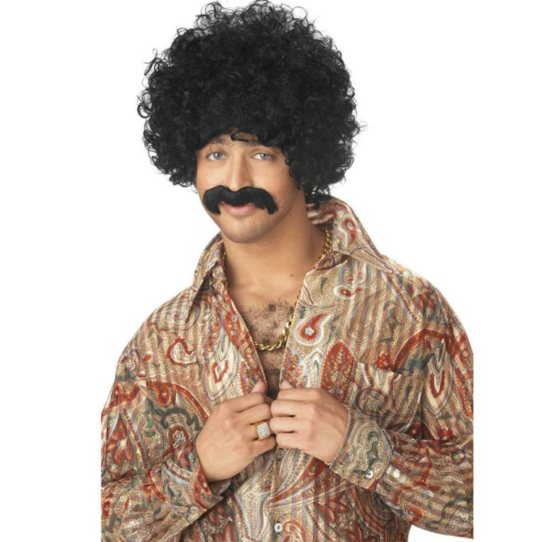 70's Pornstar Wig And Moustache