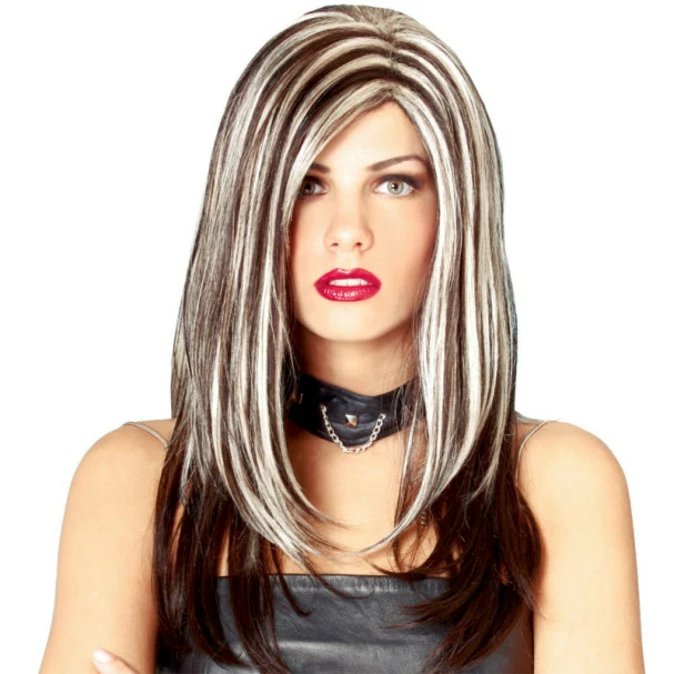 Rock Royalty Wig - Black With Blonde