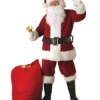 Extra Large Crimson Regency Plush Santa Suit Costume For Adult