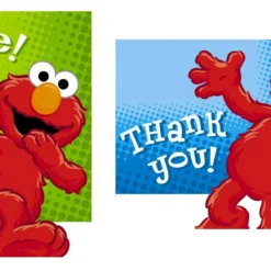 Hooray For Elmo 8 Invitations And 8 Thank You Postcards