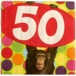 Monkey Around 50 - Beverage Napkins (16 Count)