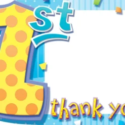 My 1st Birthday Blue Thank You Cards (8 Count)