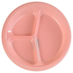 Light Pink Divided Dinner Plates (20 Count)