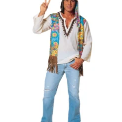 Mens Plus Hippie Costume