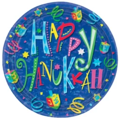 Hanukkah Fun Prismatic Dinner Plates (8 Count)