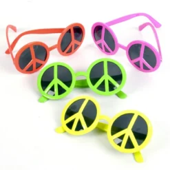 Neon Peace Sign Sunglasses Asst. (1 Count)