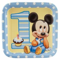 Mickey's 1st Birthday Dinner Plates (8 Count)