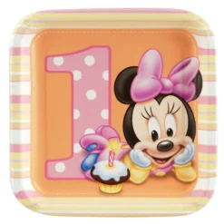 Minnie's 1st Birthday Dessert Plates (8 Count)