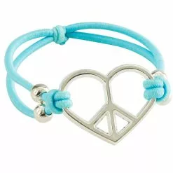7" Heart-Shaped Peace Bracelet Asst. (1 Count)