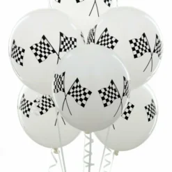 11" Racing Flags Balloons (6 Count)