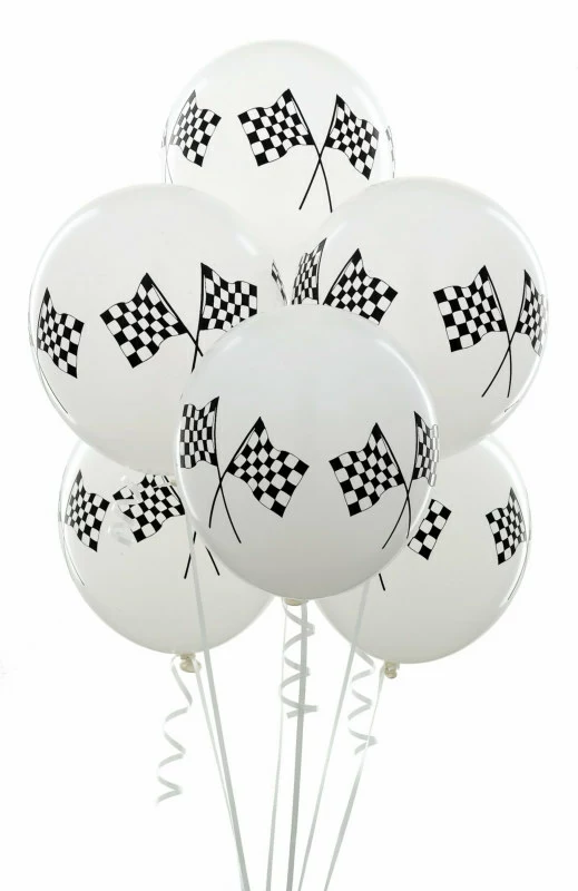 11" Racing Flags Balloons (6 Count)
