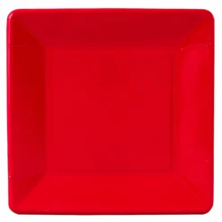 Classic Red (Red) Square Dinner Plates (18 Count)