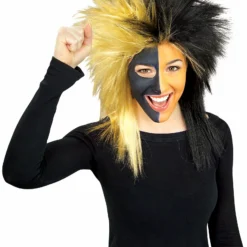 Sports Fanatic Wig - Black & Gold