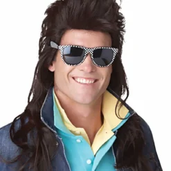 80's Rock Mullet (Brown) Adult Wig