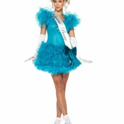 Kid Pagent Dress Blue Adult Costume