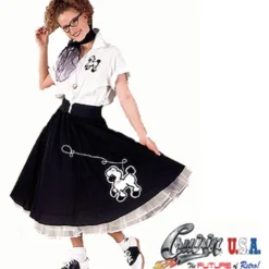 Plus Size Black And White Complete Poodle Outfit Costume For Adu