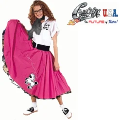 Plus Size Pink Complete Poodle Outfit Costume For Adult