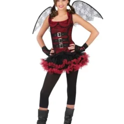 Red Devil Night Wing Tween Girls Costume